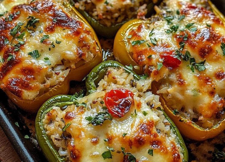 Stuffed Bell Peppers with Rice & Veggies